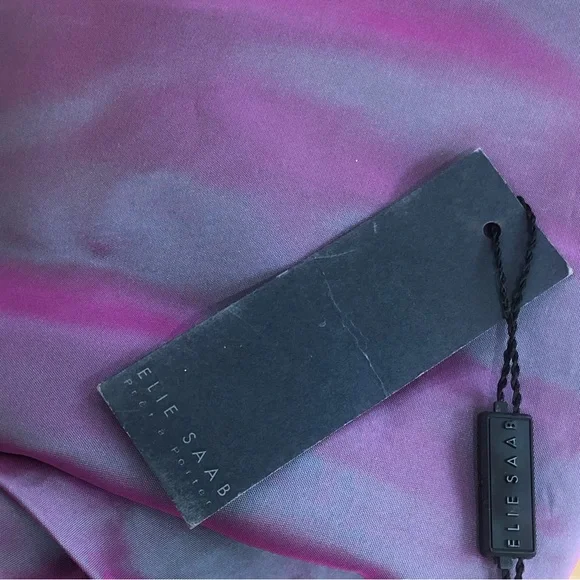 Elie Saab NWT with defects pinkish ombré formal gown with sequin top and wrap - Picture 15 of 15